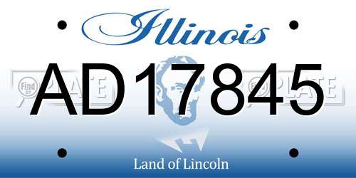 AD17845 Illinois License Plate