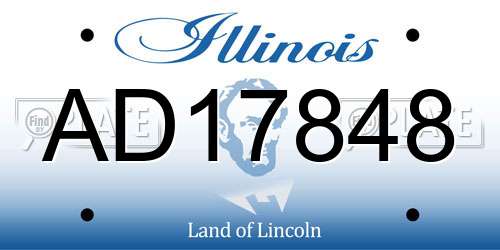 AD17848 Illinois License Plate