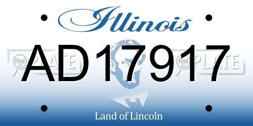AD17917 Illinois License Plate