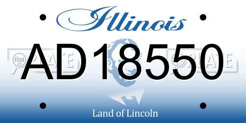 AD18550 Illinois License Plate