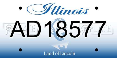 AD18577 Illinois License Plate