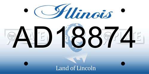 AD18874 Illinois License Plate