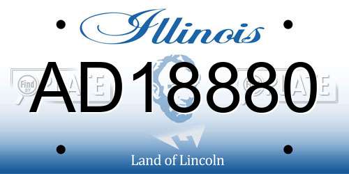AD18880 Illinois License Plate