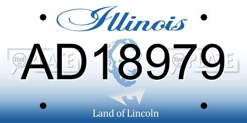 AD18979 Illinois License Plate