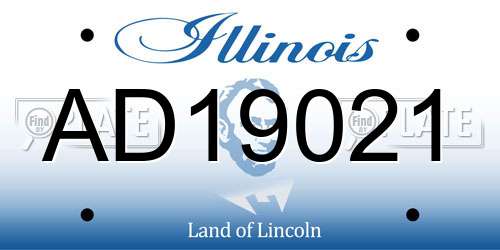 AD19021 Illinois License Plate
