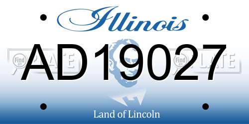 AD19027 Illinois License Plate