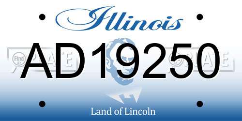 AD19250 Illinois License Plate