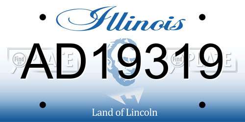 AD19319 Illinois License Plate