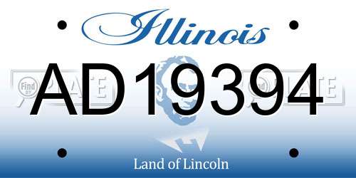 AD19394 Illinois License Plate