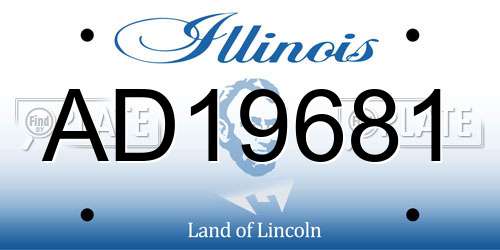 AD19681 Illinois License Plate