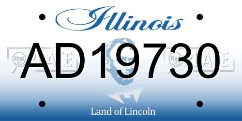 AD19730 Illinois License Plate