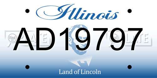 AD19797 Illinois License Plate