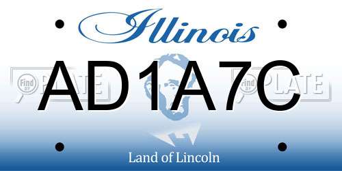 AD1A7C Illinois License Plate
