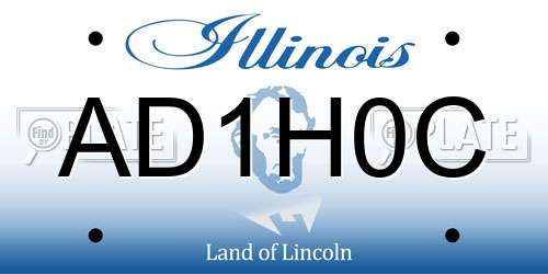 AD1H0C Illinois License Plate