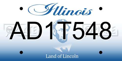 AD1T548 Illinois License Plate