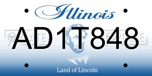 AD1T848 Illinois License Plate