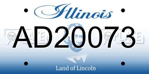 AD20073 Illinois License Plate