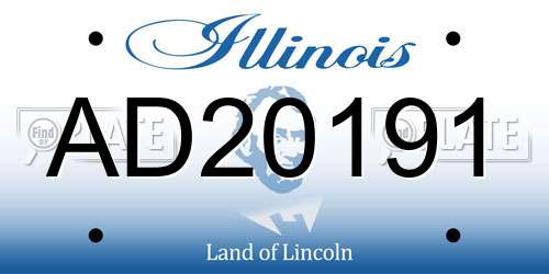 AD20191 Illinois License Plate