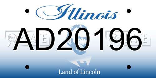 AD20196 Illinois License Plate