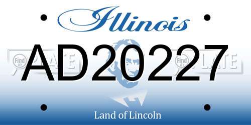 AD20227 Illinois License Plate