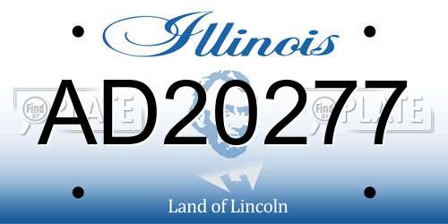 AD20277 Illinois License Plate