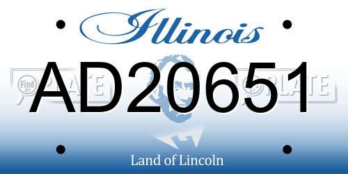 AD20651 Illinois License Plate