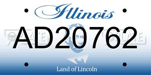 AD20762 Illinois License Plate