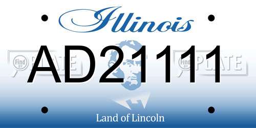 AD21111 Illinois License Plate
