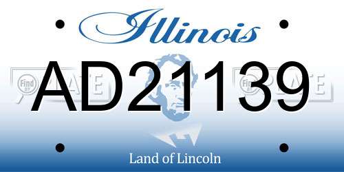 AD21139 Illinois License Plate