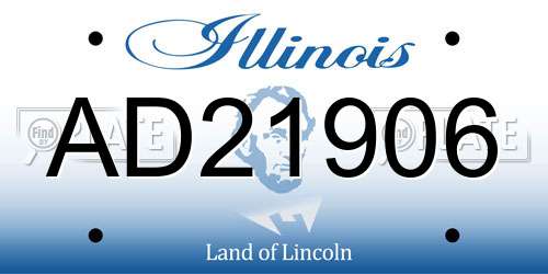 AD21906 Illinois License Plate