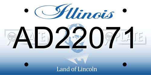 AD22071 Illinois License Plate