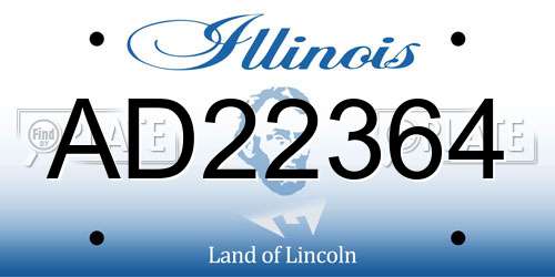 AD22364 Illinois License Plate