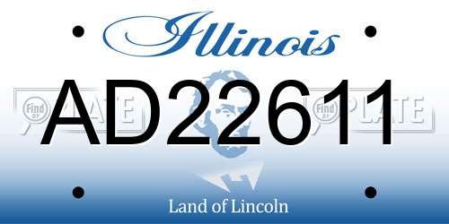AD22611 Illinois License Plate