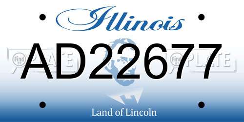AD22677 Illinois License Plate