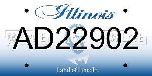 AD22902 Illinois License Plate