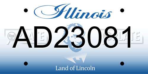 AD23081 Illinois License Plate