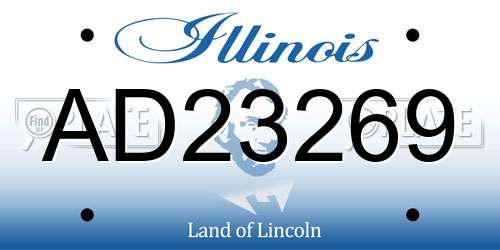 AD23269 Illinois License Plate