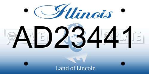 AD23441 Illinois License Plate