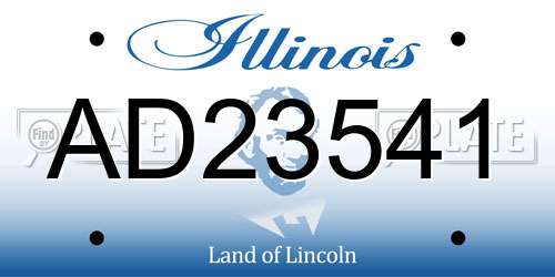 AD23541 Illinois License Plate