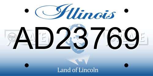 AD23769 Illinois License Plate