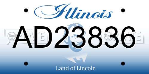 AD23836 Illinois License Plate
