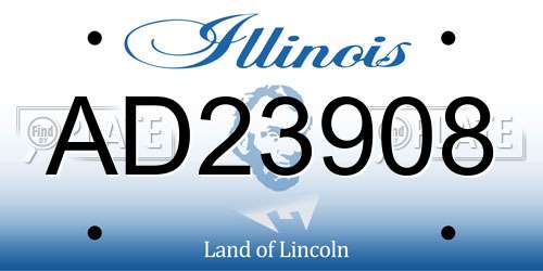 AD23908 Illinois License Plate