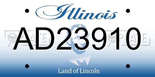 AD23910 Illinois License Plate