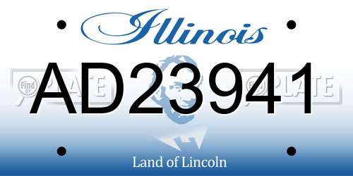 AD23941 Illinois License Plate