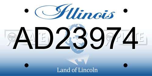 AD23974 Illinois License Plate