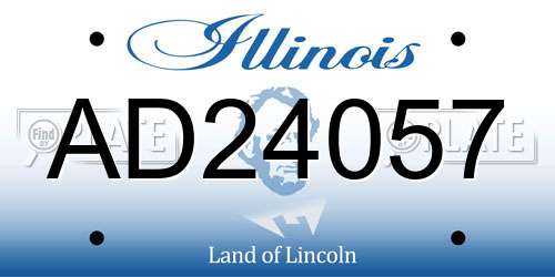 AD24057 Illinois License Plate
