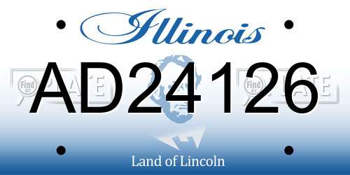 AD24126 Illinois License Plate