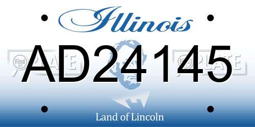 AD24145 Illinois License Plate