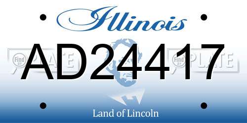 AD24417 Illinois License Plate