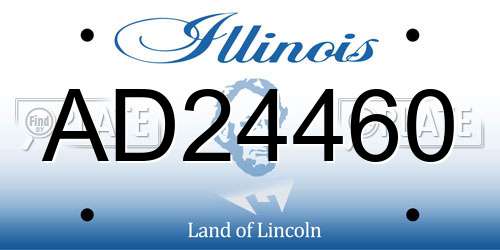 AD24460 Illinois License Plate